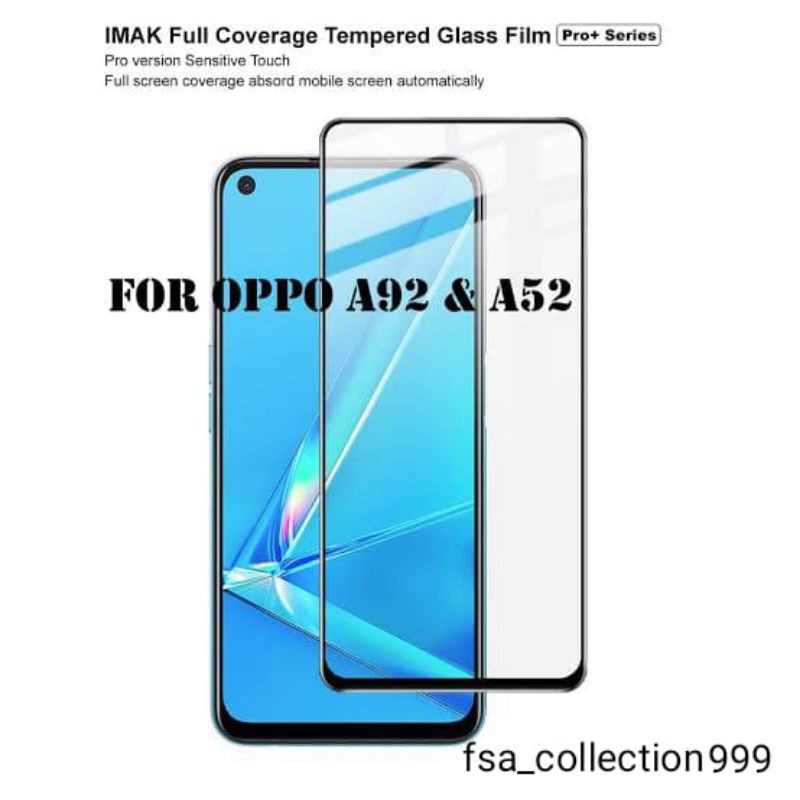 Tempered Oppo A52/A92 2020 Full Cover Protector Premium Quality