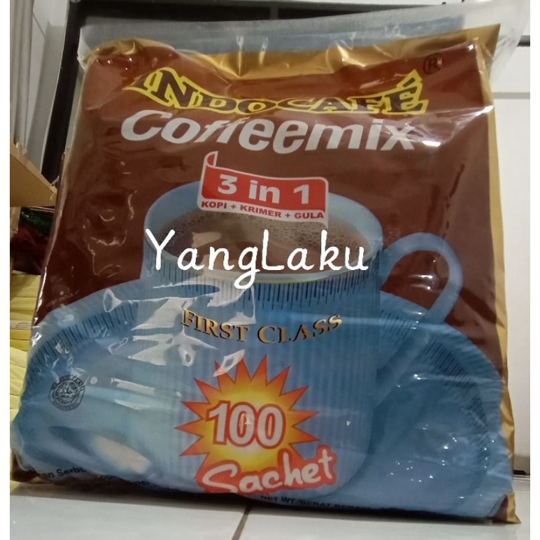 

Kopi Indocafe Coffemix 3 in 1 (Kopi + Krimer + Gula) isi 100 sachet