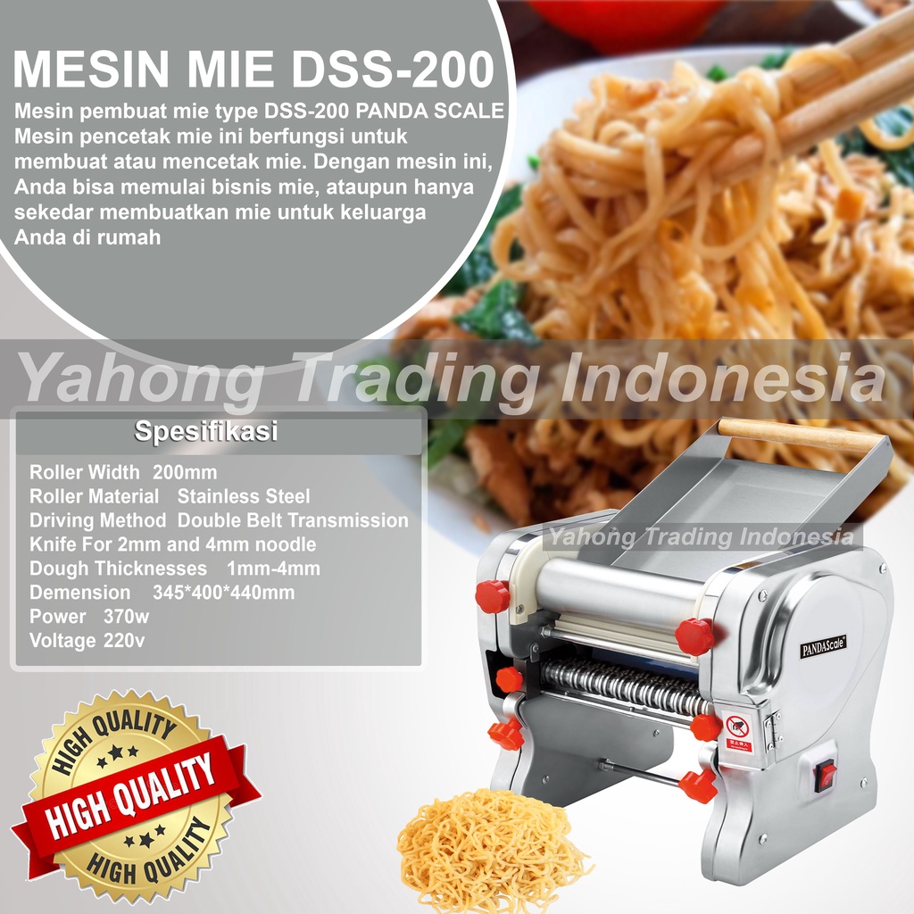 Mesin Giling Mie Listrik Mesin Pembuat Mie Listik DSS-200 (2mm &amp; 4mm)