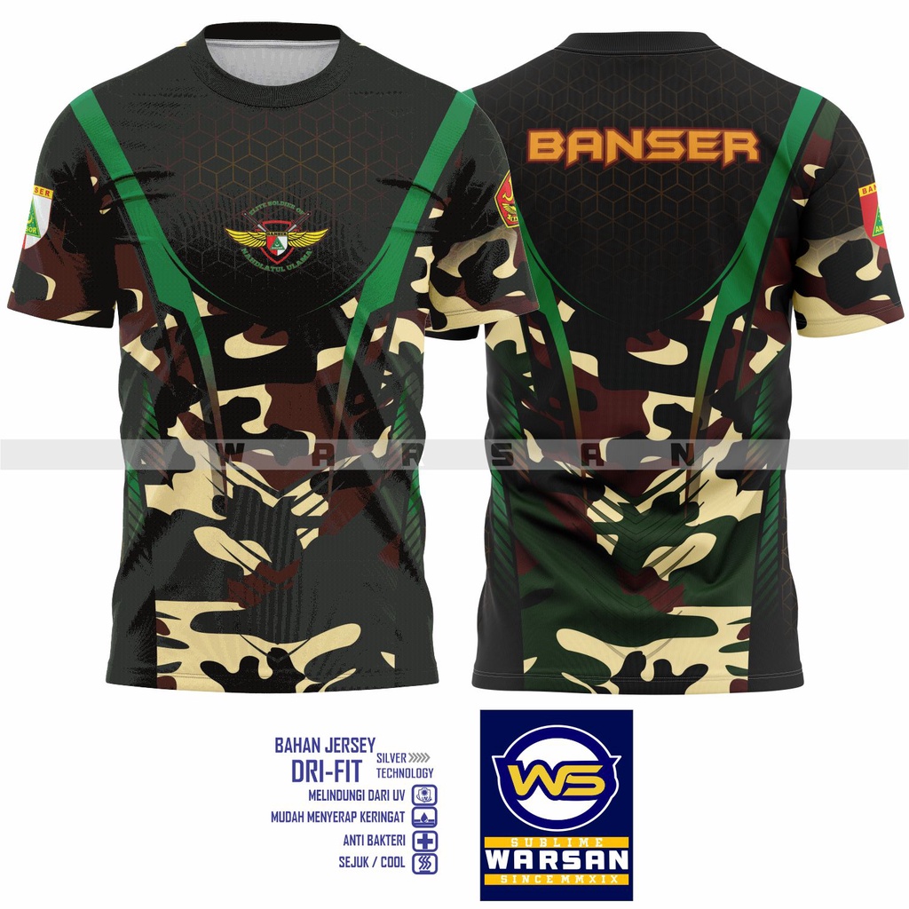 Jersey Banser / Kaos Jersey Banser / Kaos Basnser Ansor Terbaru / Kaos Banser Bahan Dryfit Fullprint
