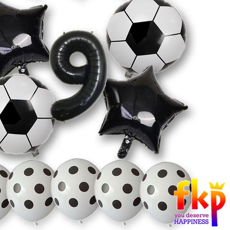 FUN KIDS PARTY - Paket Balon Foil Birthday Tema Sepak Bola / Balon Ulang Tahun Tema Football Soccer