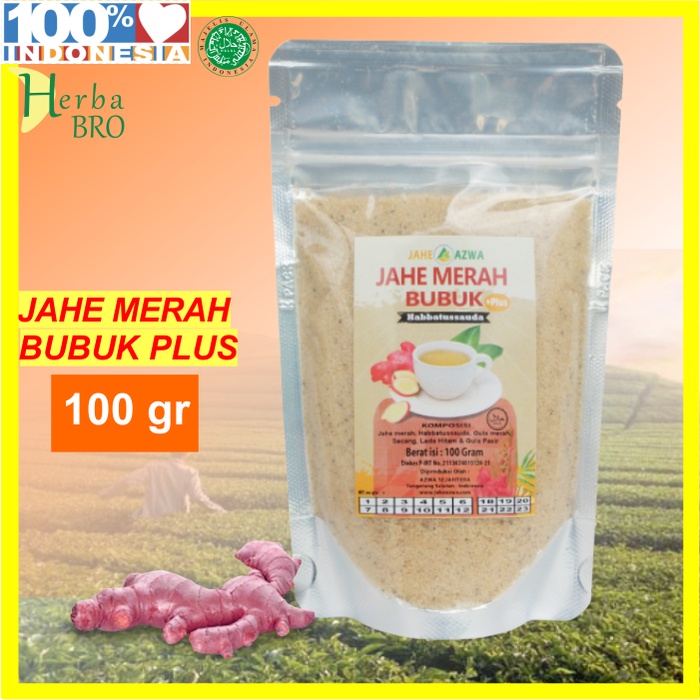 

HERBABRO - JAHE MERAH BUBUK ORIGINAL - JAHE AZWA ORIGINAL plus - WEDANG JAHE - 100 gr