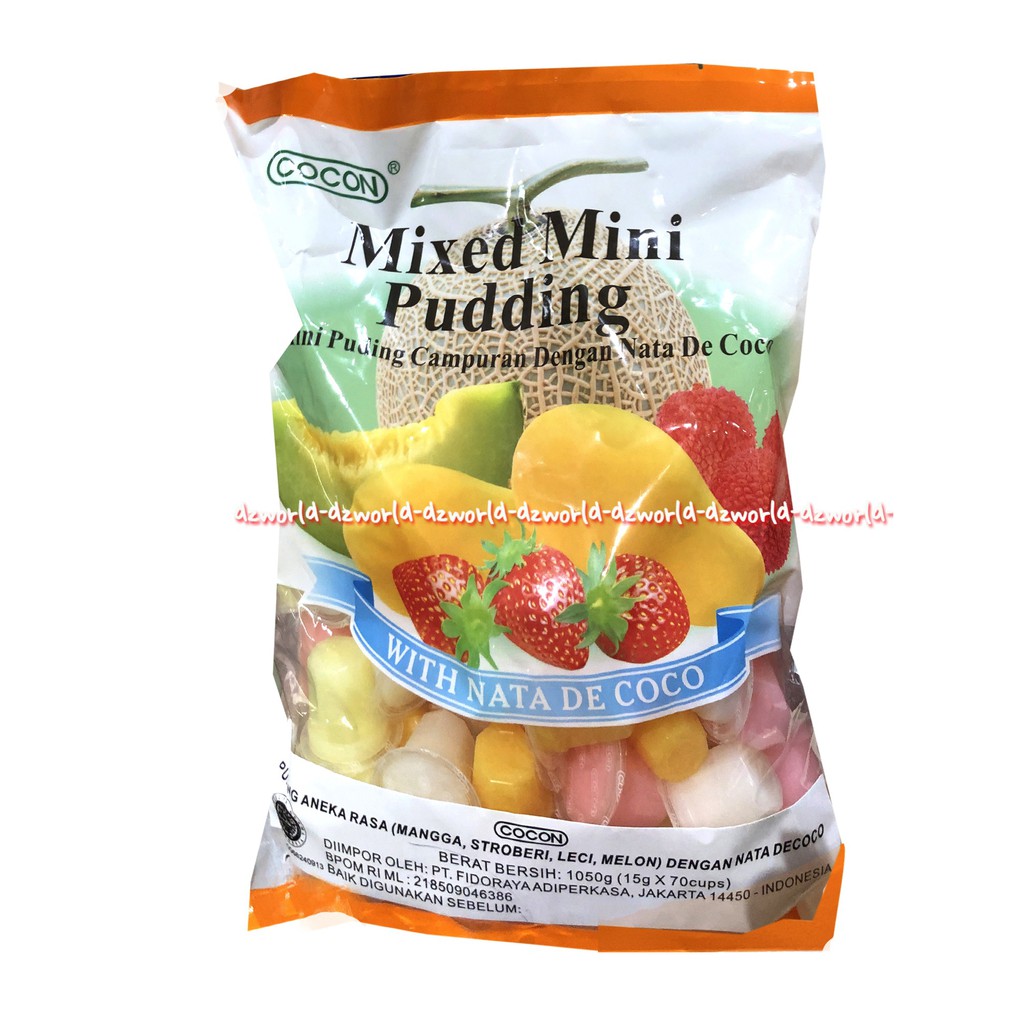 Cocon Mixed Mini Pudding 70pcs With Nata de Coco Puding Kecil Kemasan Cup Agar Kokon Coccon