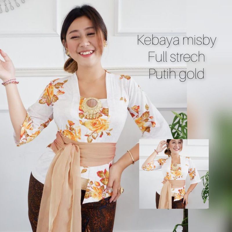 kebaya bali buble motif bunga/kebaya bali/baju kebaya bali