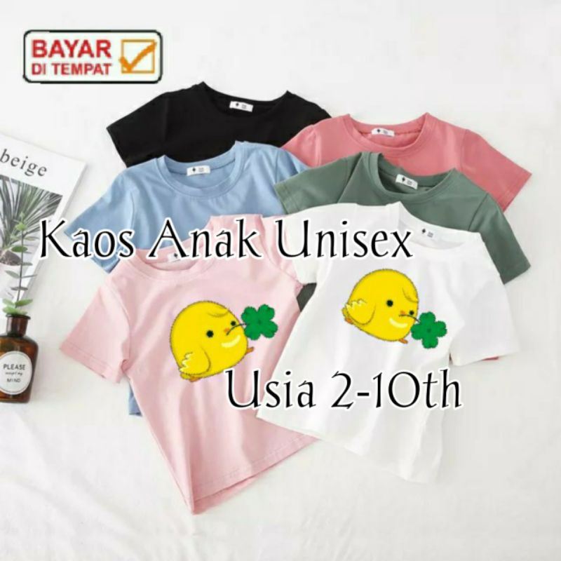 Kaos Anak CHICKEN CARTON Usia 2-10th Kaos Oblong Anak Cotton Combed Atasan Anak