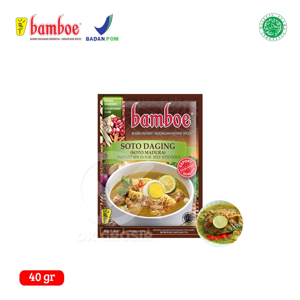 

Bamboe Bumbu Soto Madura / Soto Daging / Bumbu Instan (40 gr)