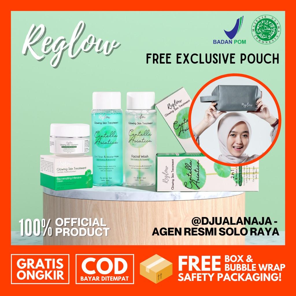 REGLOW Paket Skincare Kecantikan Perawatan Glowing Skin Treatment RE GLOW Glowskin Original BPOM GRATIS BONUS SOLO-1