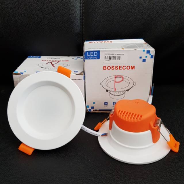 Lampu downlight 3 led putih dan kuning bossecom