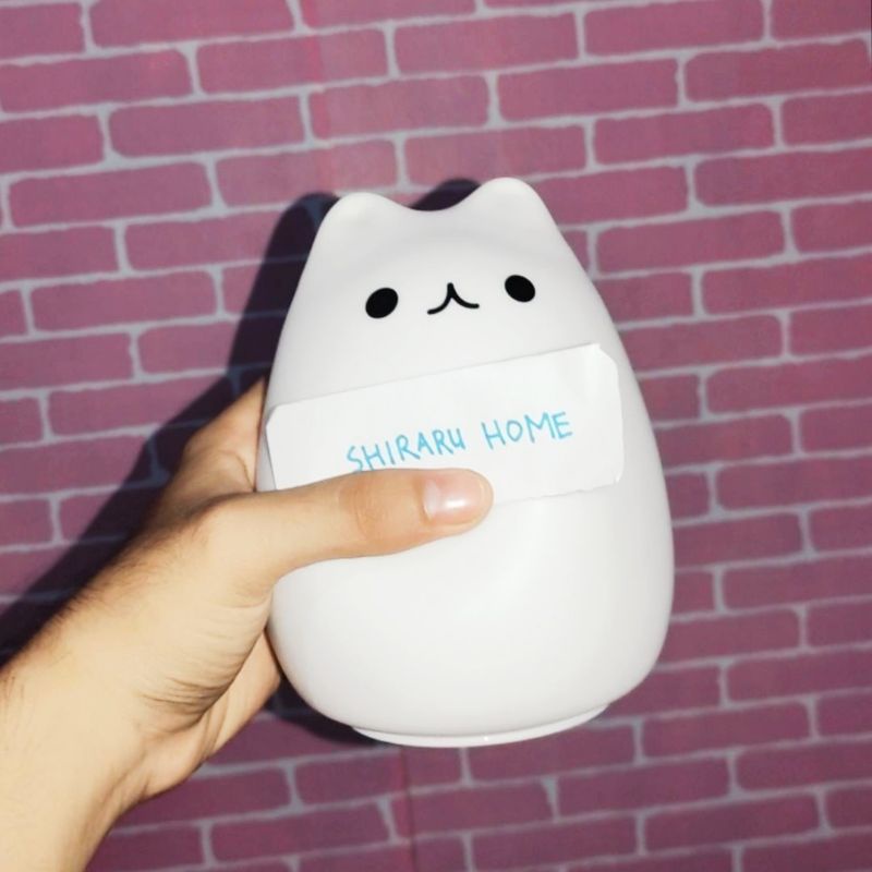 Lampu Tidur Anak Karakter Kucing Silikon LED RGB Light Little Cat Model Cute Cat