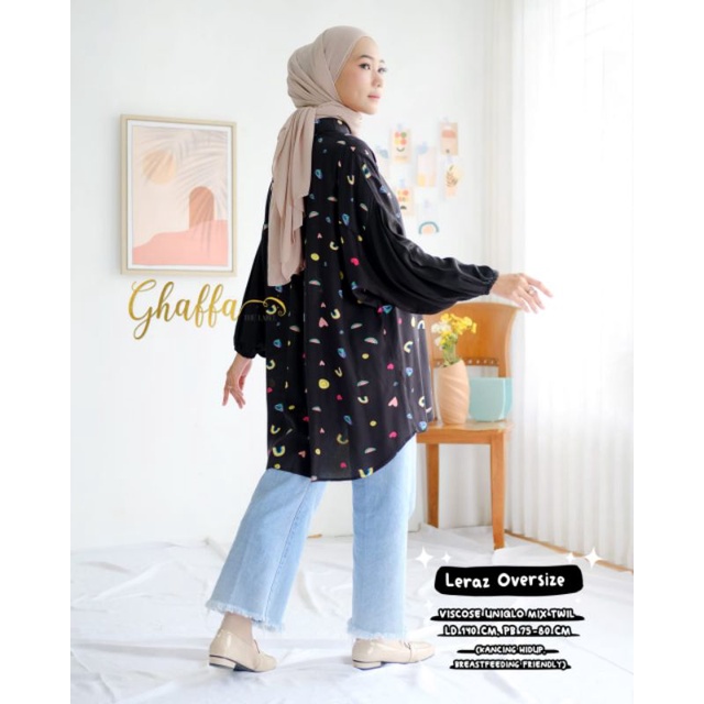 Blouse motif kekinian / Leraz oversize by ghaffa the label / Oversize motif modern premium