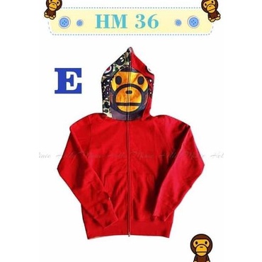 Jaket Hoodie Anak Bape Red_Hm 36 E (Med Size) | Jaket Anak Lucu Terlaris