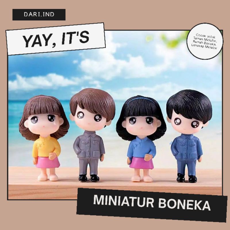 2 Pcs / Set Ornamen Miniatur Boneka | Boneka Mini