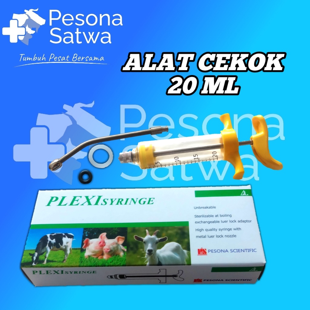 Alat Cekok 20ml -Spuit Mika Gil 20ml dengan Needle Drencher-