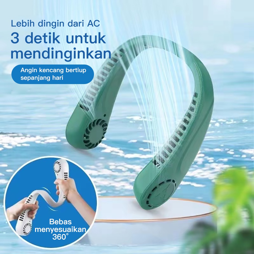 Goojodoq neck fan kipas angin gantung leher /Kipas angin mini isi ulang yang dipasang di leher usb