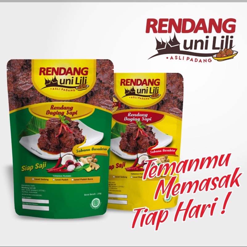 

RENDANG DAGING 250 gr ASLI PADANG RENDANG UNI LILI MD BPOM HALAL MUI SNI