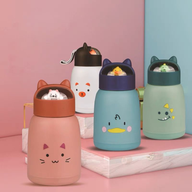 Botol Minum Karakter Lucu Cat 360 ml - Botol Thermos Unik Karakter 3D Karkater BPA FREE