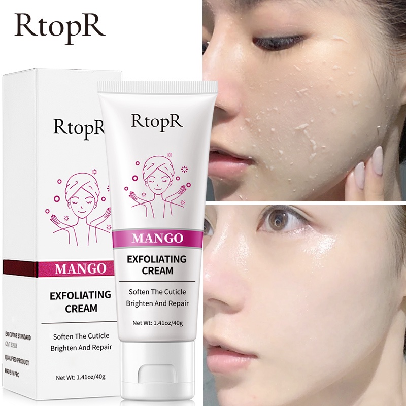 RtopR MANGO Exfoliating Cream Skin Care Whitening Moisturizer Repair Facial Scrub Skin Cleaner Acne Blackhead Treatment Remove Face gel(40g)