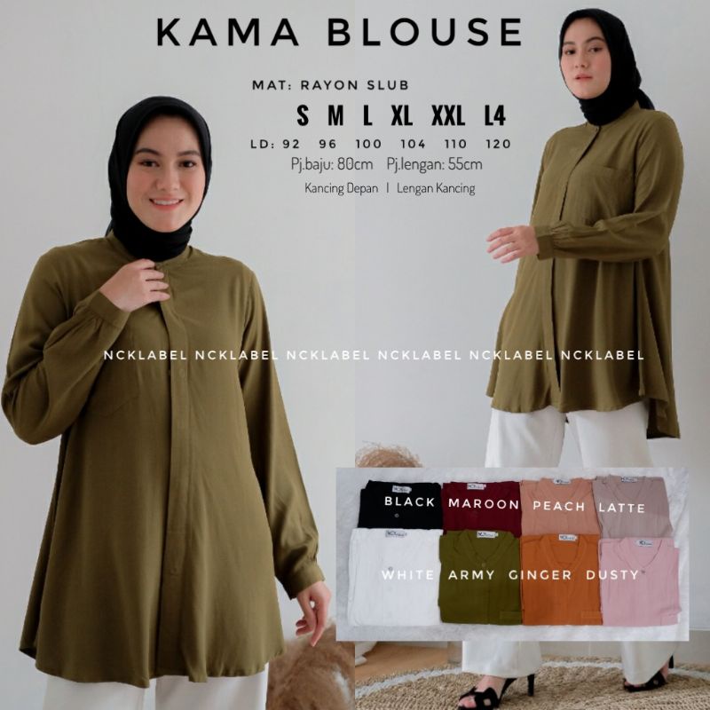 RESTOKK TERUS KAMA BLOUSE BY NCK LABEL/TUNIK RAYON SLUB/TUNIK TERBARU SIAP KIRIM