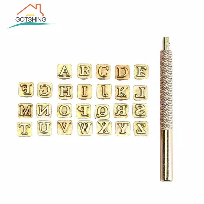 

PROMO Set 26Pcs Stempel kulit Drip leather huruf besar Bold 6 mm TUNGGU APALAGI