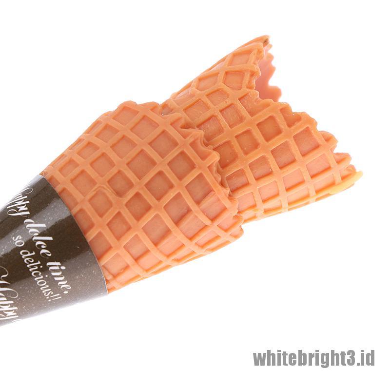 (white3) 2pcs Mainan Simulasi clay cone cream gel Untuk Anak