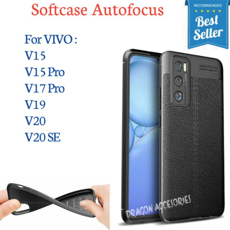 Autofocus V20 SE V19 V15 V17 Pro Vivo Softcase Silikon Leather Case Kulit Shockproof Casing Silicone
