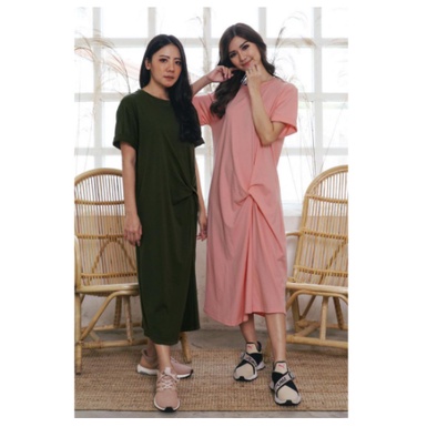 HYERIES SCOUT Dress / Dress Korea / Dress Casual / Loose Maxi Dress Oversize / Dress Panjang Jumbo