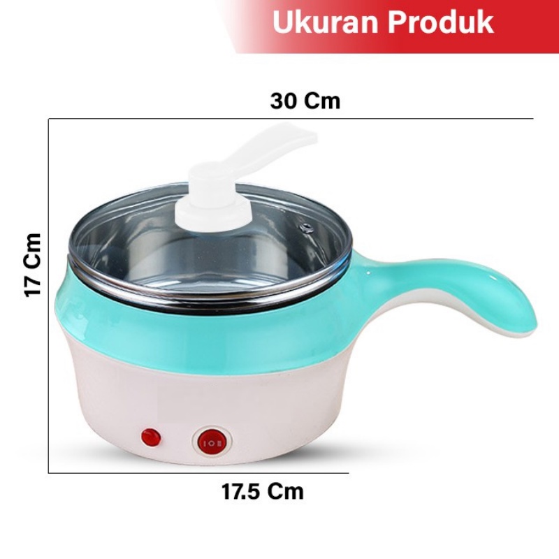 MILIKI SEGERA!!! Panci Listrik Serbaguna 1.2L- Electric Cooking Pot Multifungsi Free Kukusan Stainless Frypan Hotpot