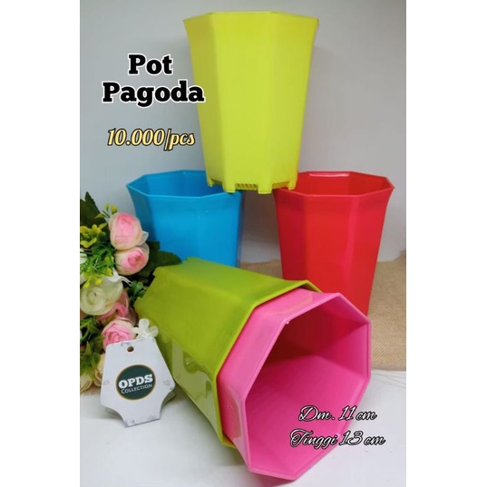 Pot Plastik Vas Bunga Pot Pagoda Warna Pot Bunga