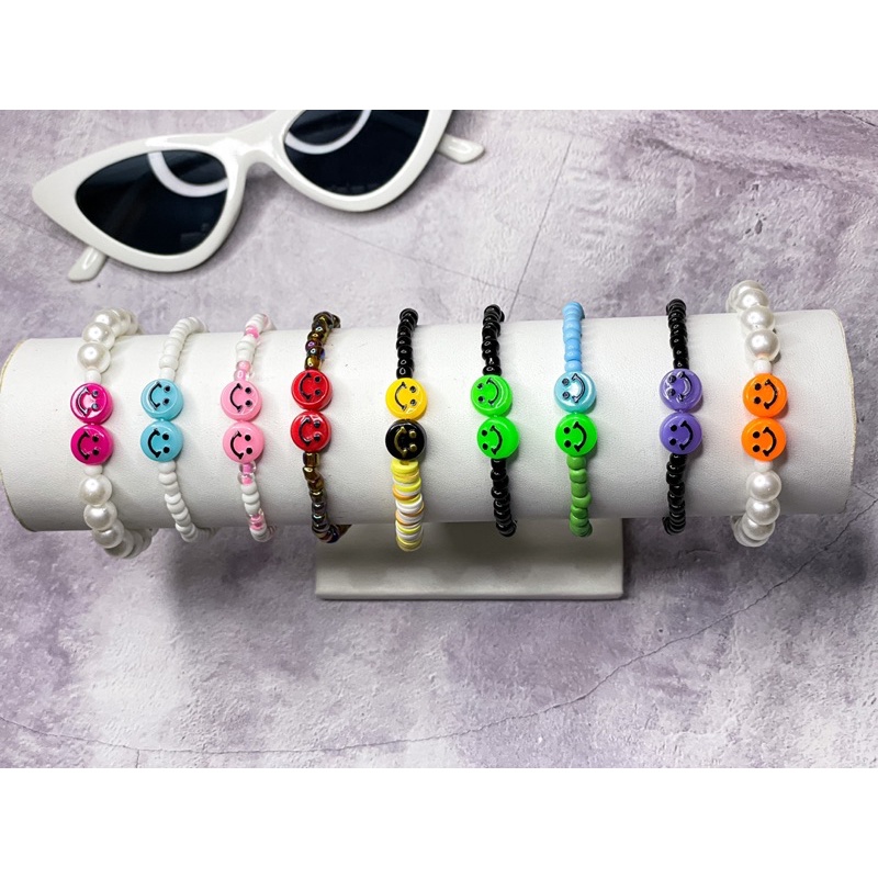 BISA COD Gelang Mute Monte Mix Smile Varian Warna dan Model Kaitan Hooq Besi Gelang Couple Gelang Un