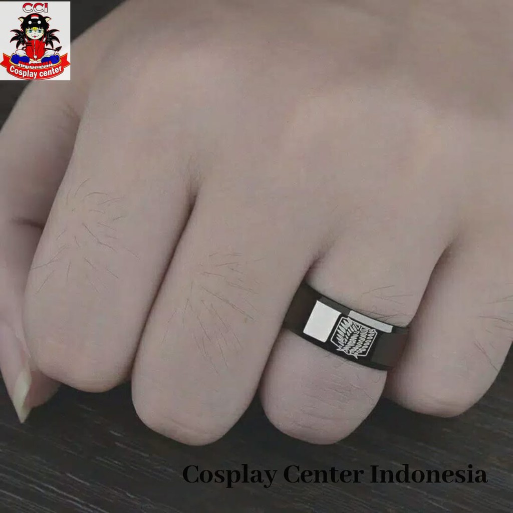 [Bisa COD] TERLARIS Cincin Anime AOT Attack On Titan Bahan Stainless Steel untuk Pria/Wanita SNK