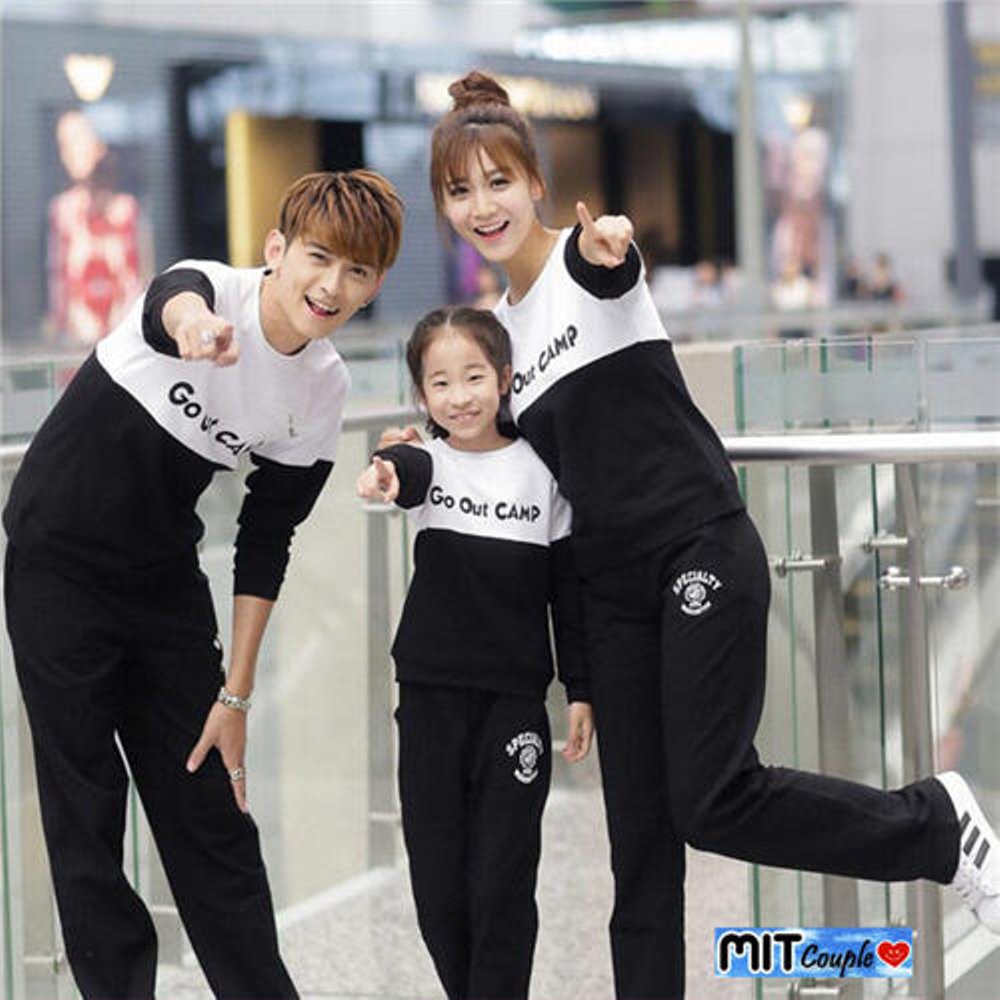 Grosir Baju Couple Family - Kaos Keluarga 14735 Couple Family Lengan Panjang