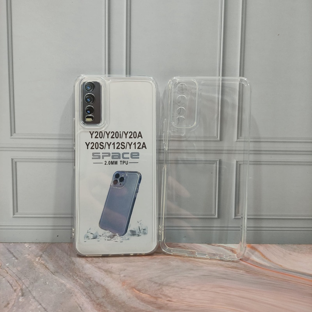 SoftCase Vivo Y20 Y20i Y20S Y20SG Y12S Case Bening Clear SPACE TPU Jelly White_Cell