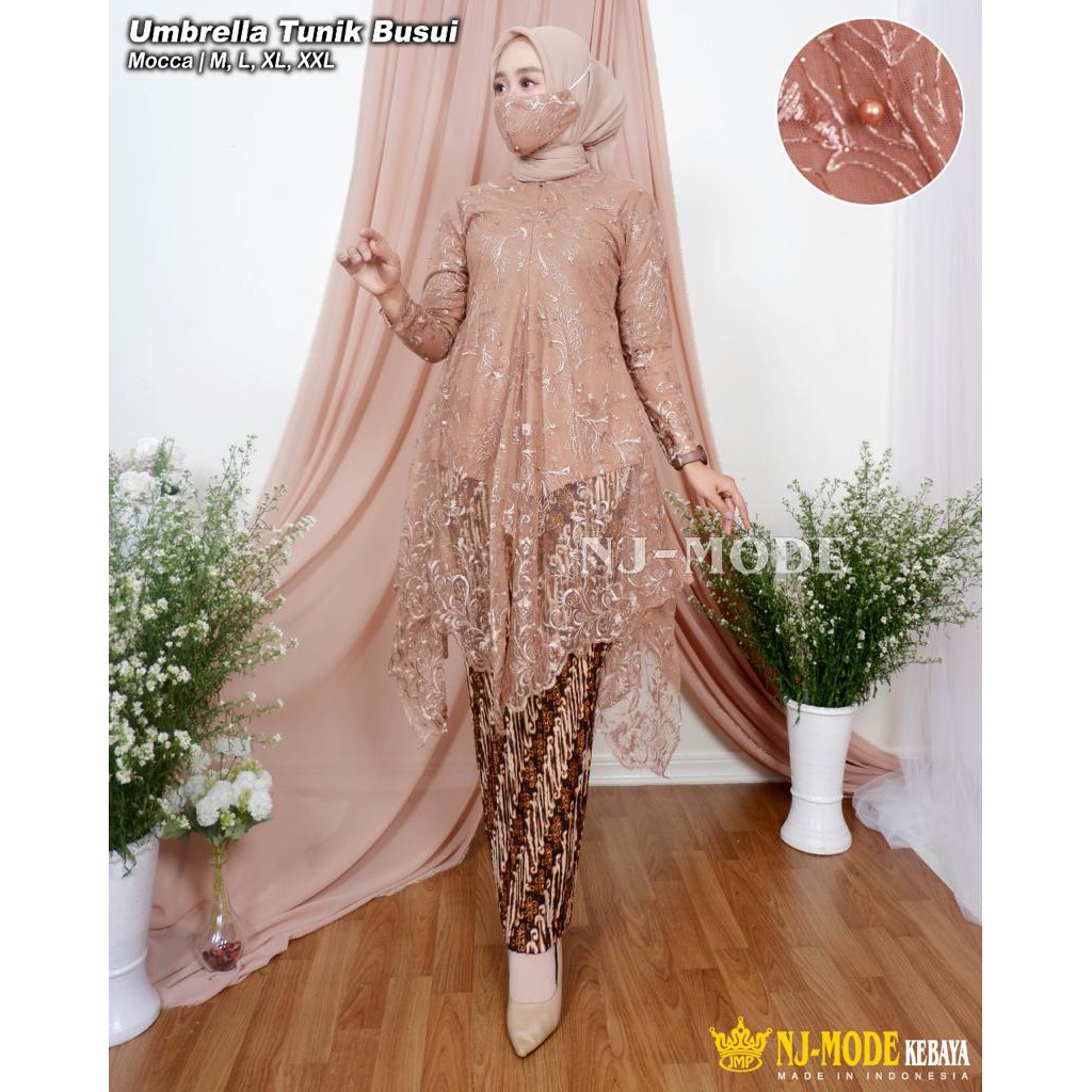 PROMO SET KEBAYA TUNIK TULLE BORDIR / SET KEBAYA TUNIK MUSLIMAG / SET KEBAYA MUSLIMAH