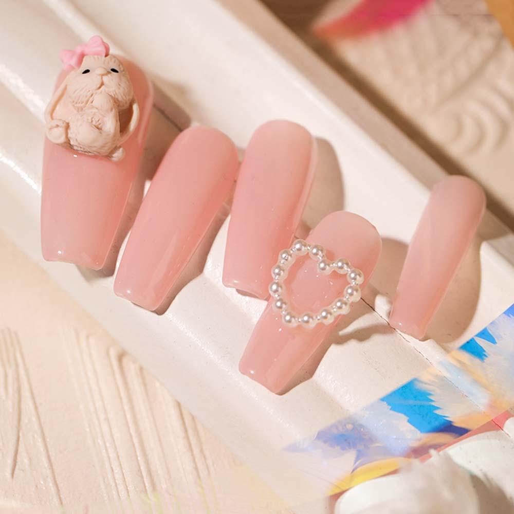 AUGUSTINA Agustina Dekorasi Nail Art 3D Lucu Indah Manicure Aksesoris Bear Desain Hewan DIY Nail Art