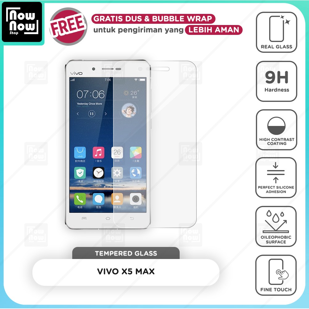 Tempered Glass Anti Gores Vivo X5 Max Screen Guard Protector 9H Kaca Temperglass