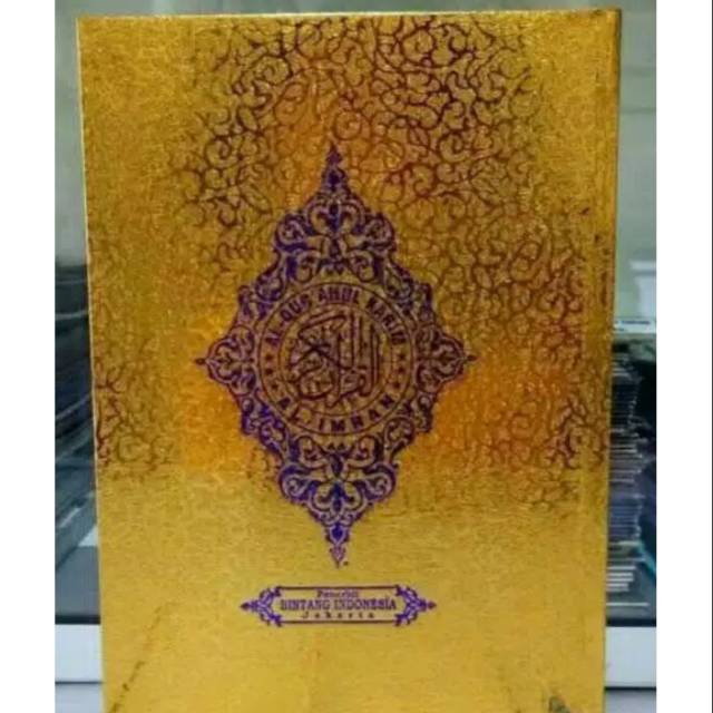 Alquran Cover Emas ukuran A4, Alquran Mushaf Besar