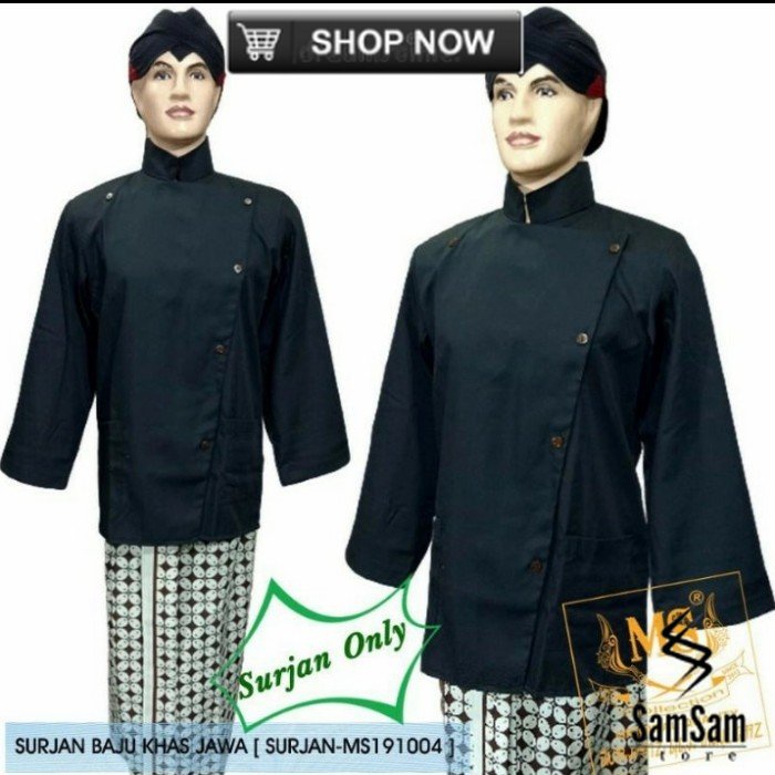 baju surjan alusan hitam polos - M
