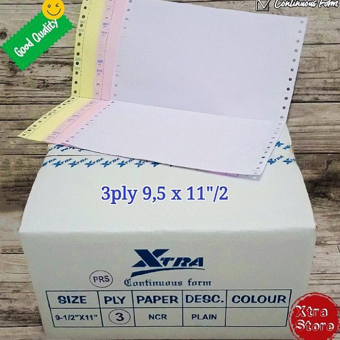 

kertas continous 3ply 9.5x11inc bagi 2 NCR berkualitas