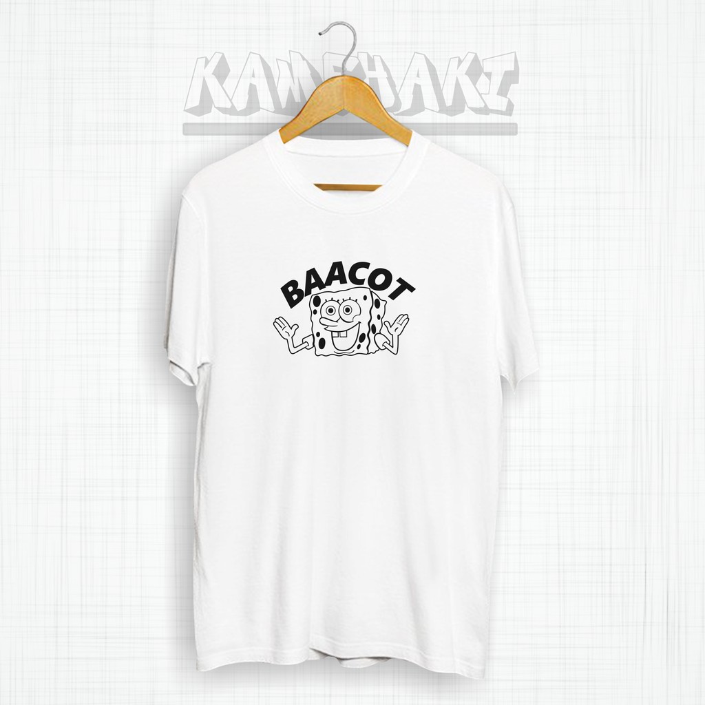 Kaos Distro BACOT SPONGEBOB / Kaos Kata-Kata / Kaos Meme Kartun / Kaos Lucu / Kaos Unik / T-Shirt