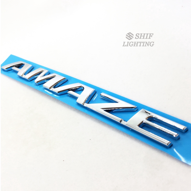 1 x ABS Chrome AMAZE Logo Letter Car Auto Side Rear Trunk Emblem Sticker Badge Decal For HONDA AMAZE