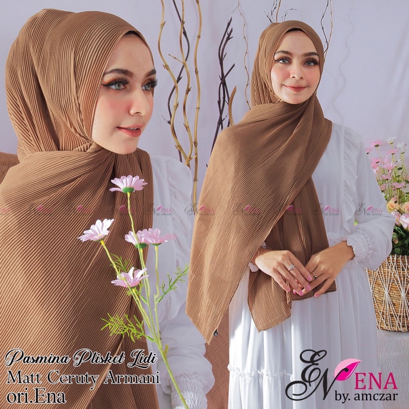 GS Pashmina ENA Plisket Lidi Full Premium JAHIT TEPI