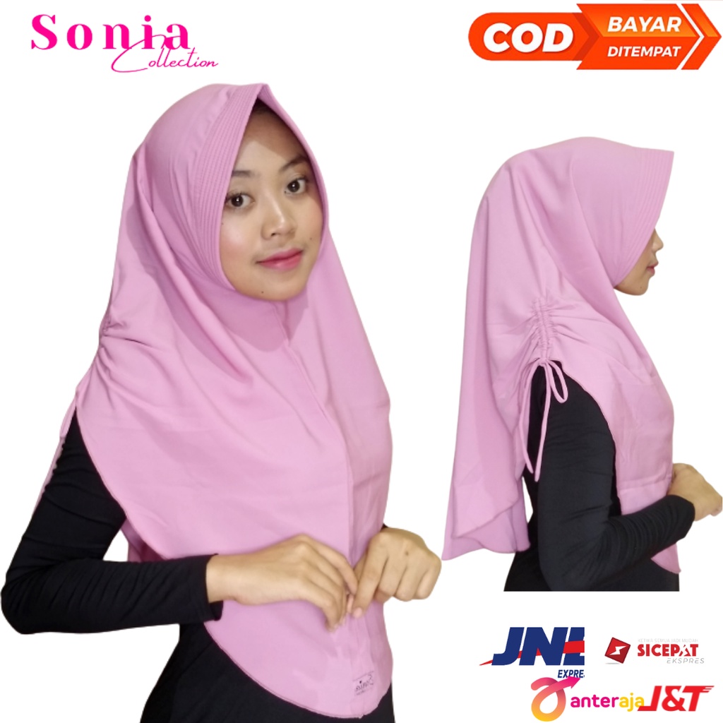 Daily Hijab Instan Serut Samping murah berkualitas Jilbab Instant Bergo Khimar premium sutra cina or