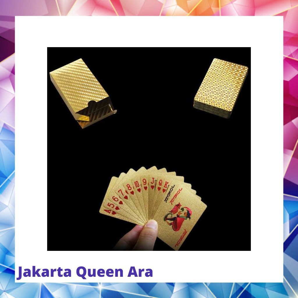 Kartu Remi Poker Lapisan Gold Foil - THKK9273