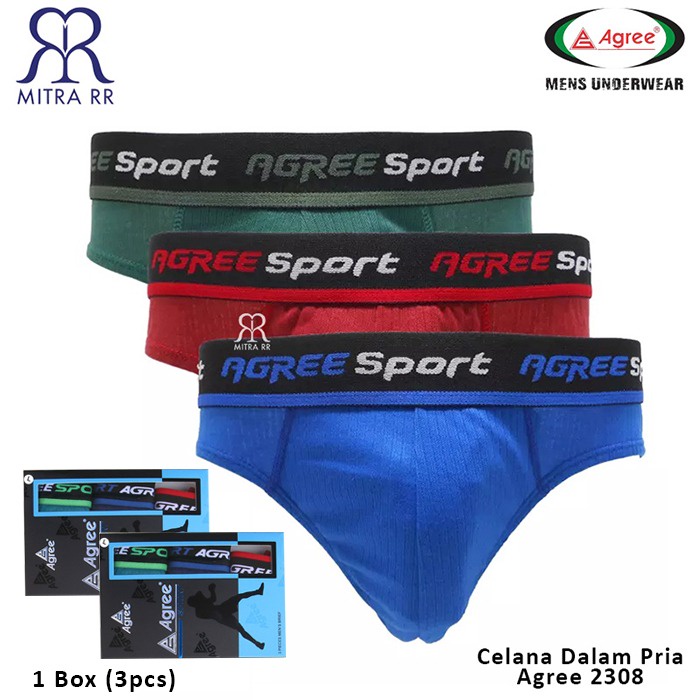 CD Pria Agree 2308 / Celana Dalam Pria AGREE SPORT 2308 / CD Sport Mens Brief Boxer (3Pcs)