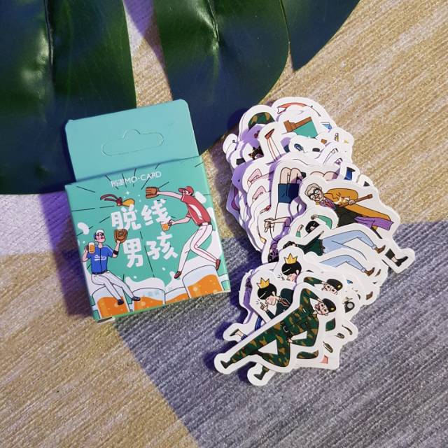 

stickers set diary planner diy journal scrapbooking bujo stationery bunny pink boy cartoon