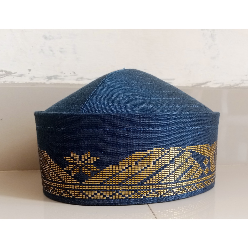 Peci Bulat Kopia Sudemala Style Kopya Topi Kombinasi Lobe Zubair Tenun Songket Kopiah Warna Hitam