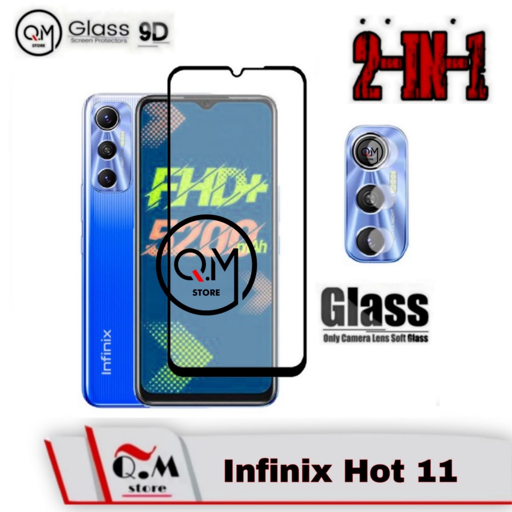 PAKET 2 IN1 TEMPERED GLASS LAYAR 9D INFINIX HOT 11 / INFINIX NOTE 10 / NOTE 10 PRO / NOTE 10 PRO NFC Anti Gores Pelindung Layar 9D