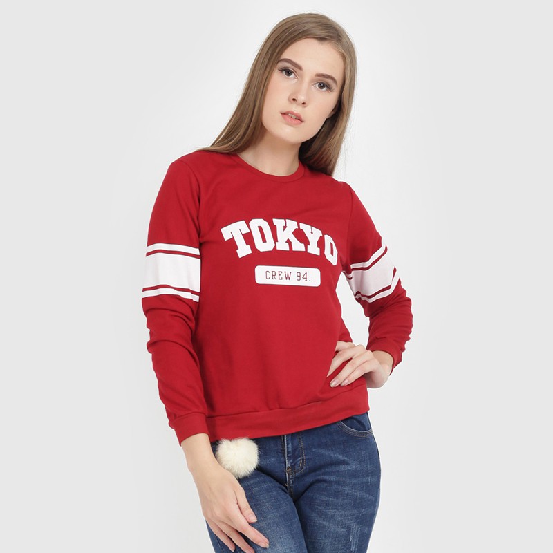 Rave Habbit Lavonna Sweatshirt Wanita - Maroon