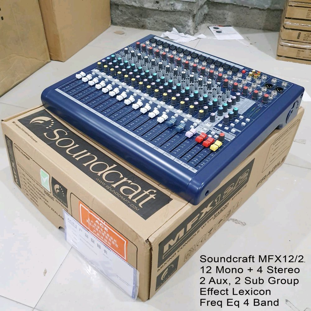 Mixer 12 Channel Soundcraft Mfx12-2 baru garansi 1 tahun