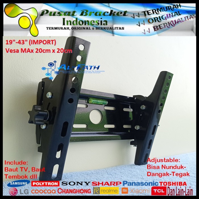 Bracket TV POLYTRON 19 s/d 43 inch IMPORT QUALITY Garansi 100% cocok